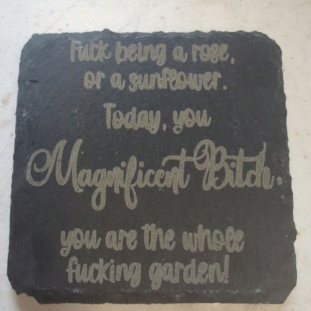 Set of 4 engraved slate coasters motivational